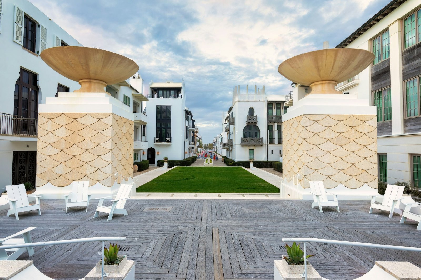 Architecture in Alys beach, near Emerald coast in Florida